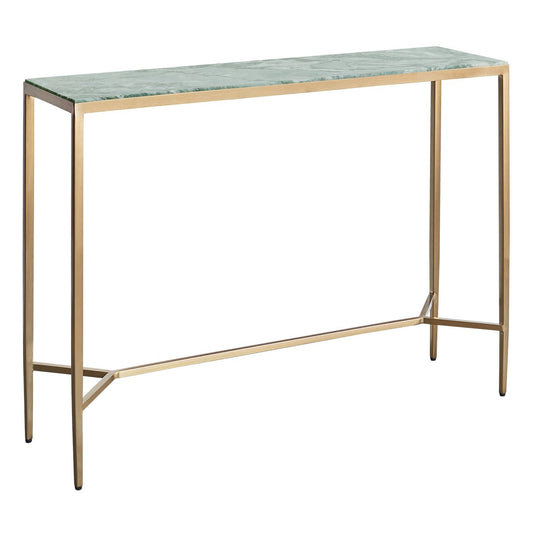 Chloe 110cm Dusty Jade Marble Console Table -  Gold