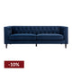 Tuxedo 3 Seater Tufted Sofa - Navy Velvet