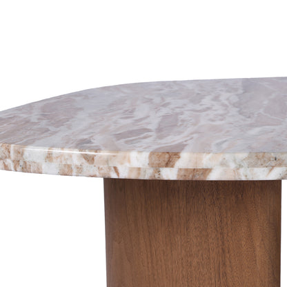Solstice River Brown Marble Coffee Table - Large Walnut