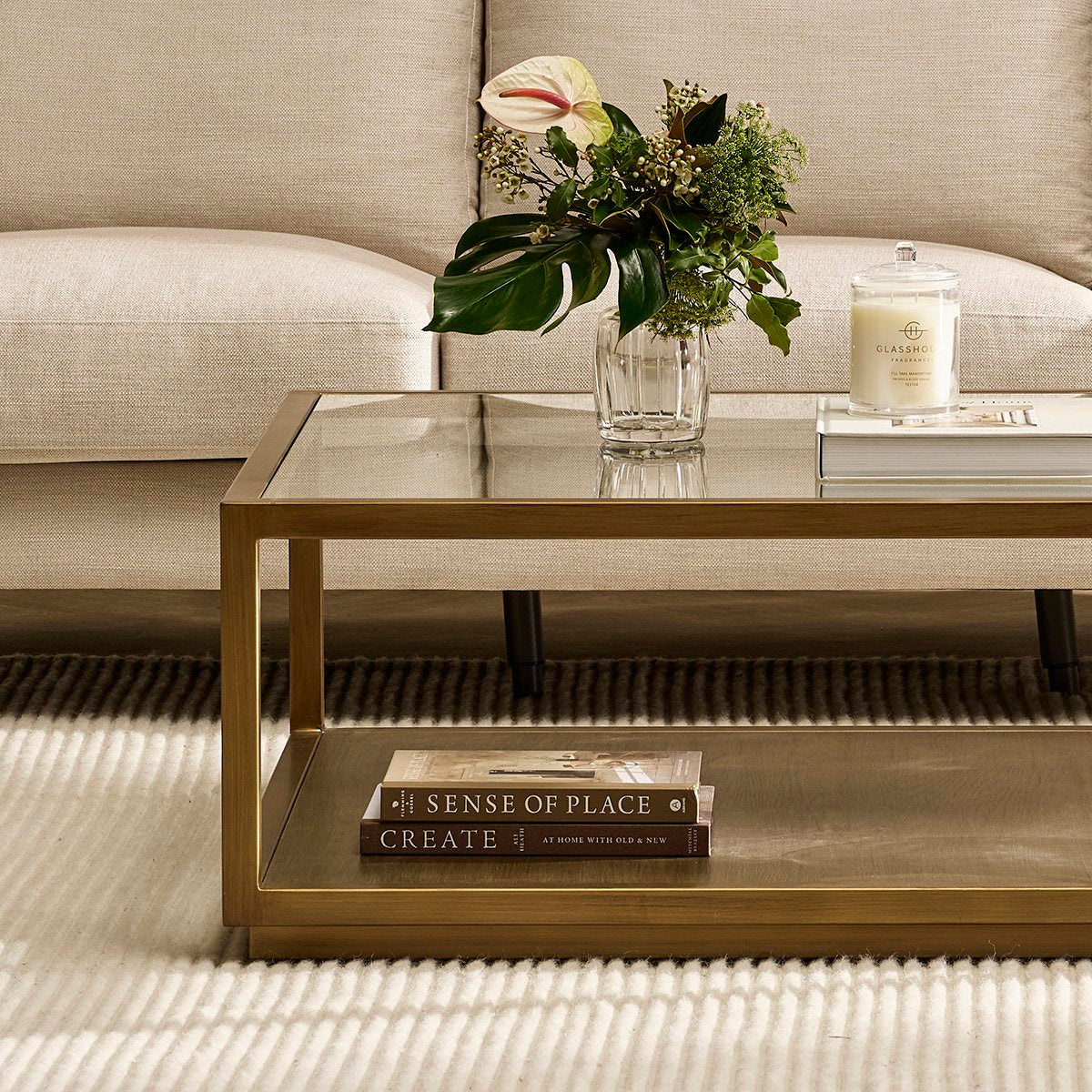 Sadie Square Coffee Table - Antique Gold