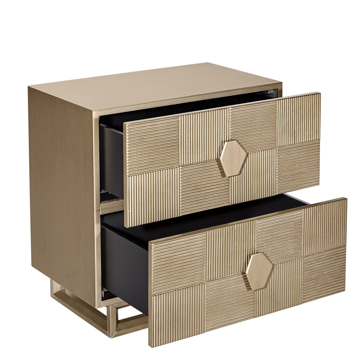 Alton 65x65cm Bedside Table - Antique Gold
