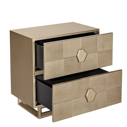 Alton 65x65cm Bedside Table - Antique Gold