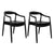 Astrid Ashwood Dining Chair Set of 2 - Black w Black Leather