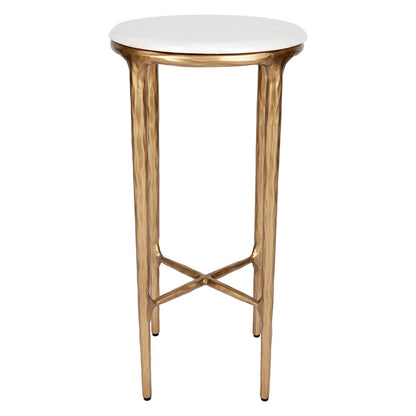 Heston Marble Petite Side Table - Brass