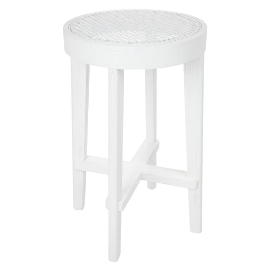 Cape Byron Rattan Kitchen Stool - White