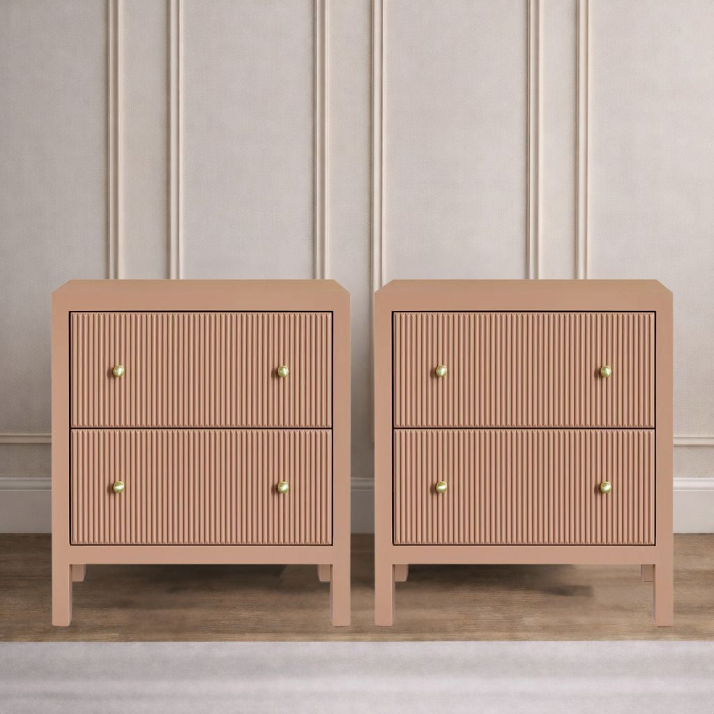 Ariana Bedside Table - Large Mocha Mousse Set of 2