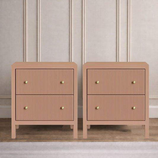 Ariana Large Mocha Mousse Bedside Table Set of 2