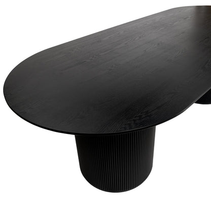 Arlo Oval Dining Table - 2.4m Black ** Offline pending re-order