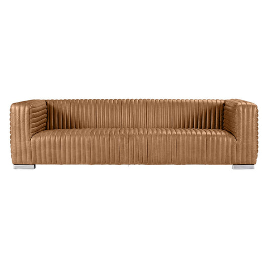 Granger 3 Seater Sofa - Light Brown Leather