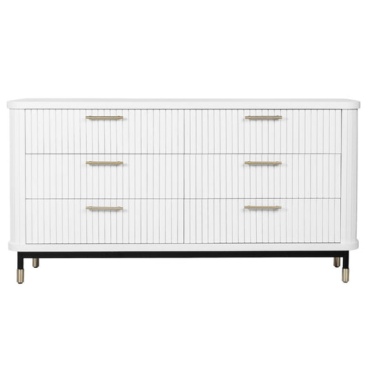 Sophia 160cm 6 Drawer Chest - White