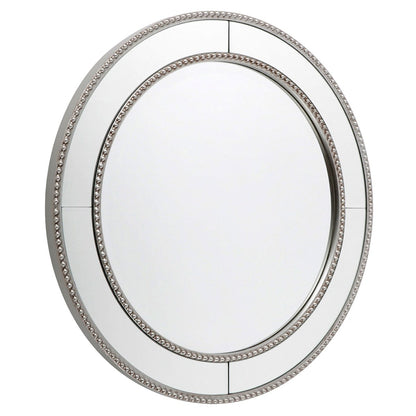 Zeta 60x60cm Round Wall Mirror - Antique Silver