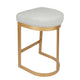 Brooke Brass Kitchen Stool - Natural Linen