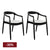 Astrid Ashwood Dining Chair Set of 2 - Black w White Linen