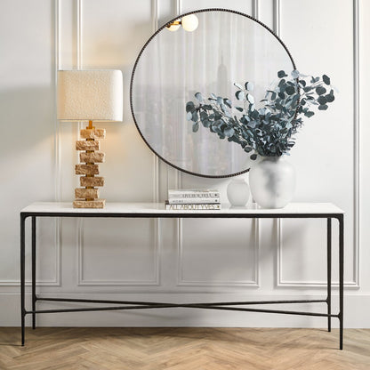Heston 180cm Marble Console Table -  Black