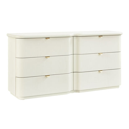 Lina 160cm 6 Drawer Chest - Ivory