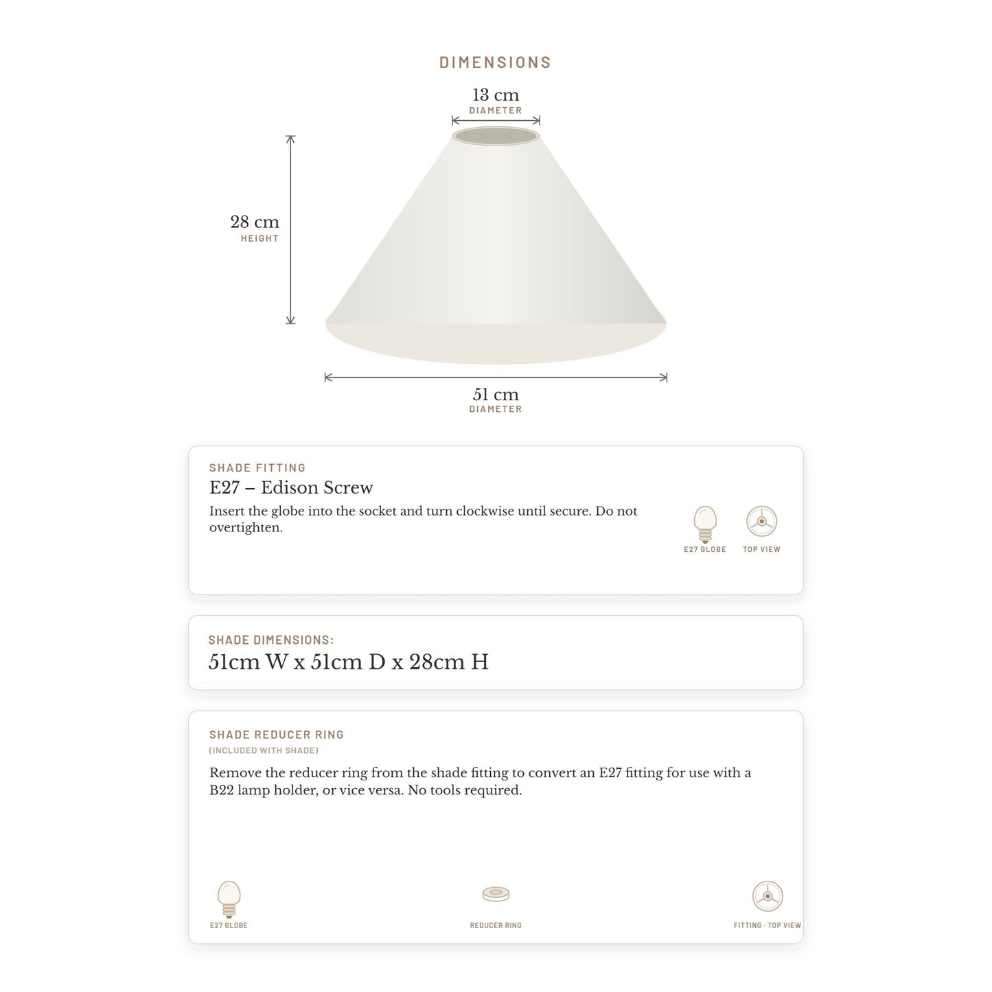 Messina Empire Shade - Large White