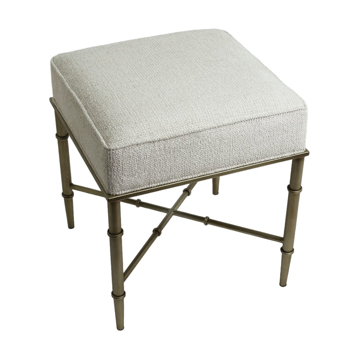 Hacienda Antique Gold Iron Stool  - Speckle Ecru – view 2