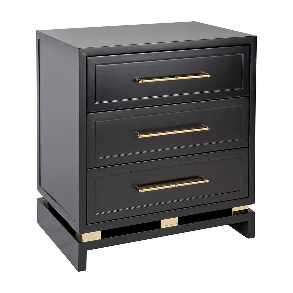 Pearl Bedside Table - Large Black Set of 2