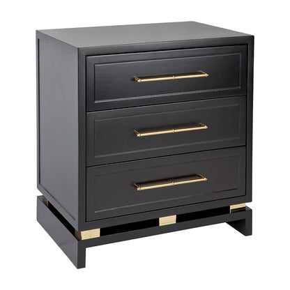 Pearl Bedside Table - Large Black Set of 2