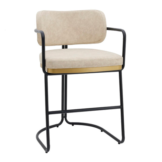 Charly Kitchen Stool – Beige Vegan Leather