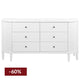 Arielle 6 Drawer Chest - White