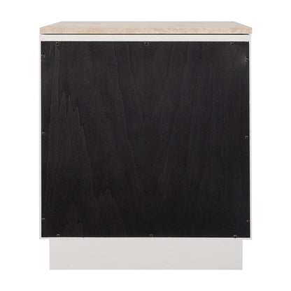 Benedict White Oak Bedside Table - Travertine