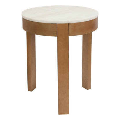 Oliver Marble Side Table - Large Oak