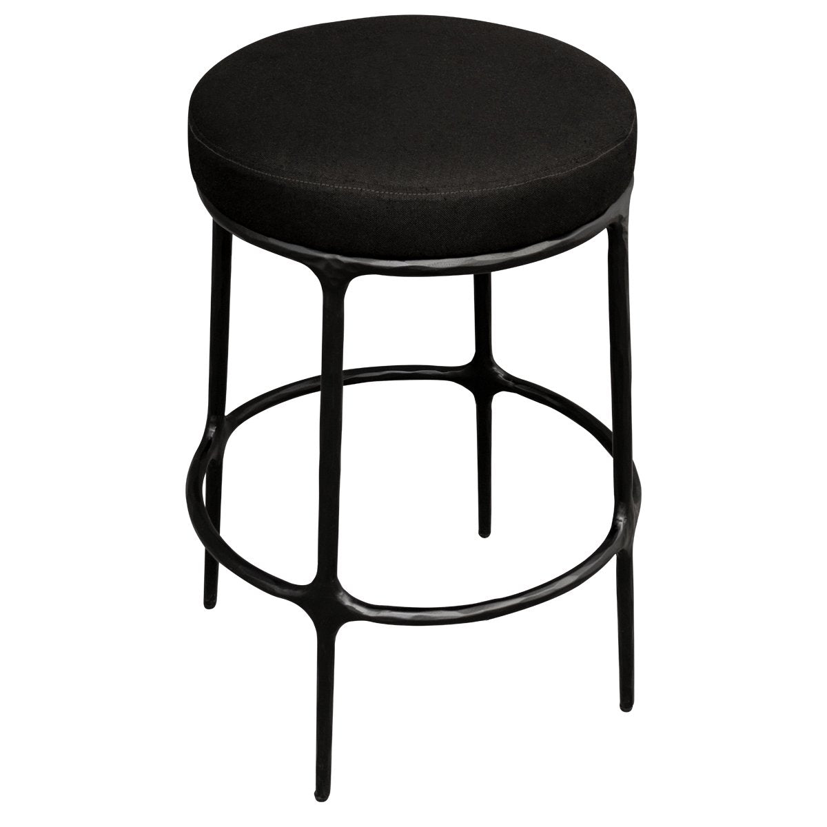 Heston Black Kitchen Stool - Black Linen – view 4