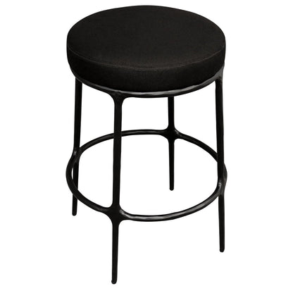 Heston Black Kitchen Stool - Black Linen – view 4