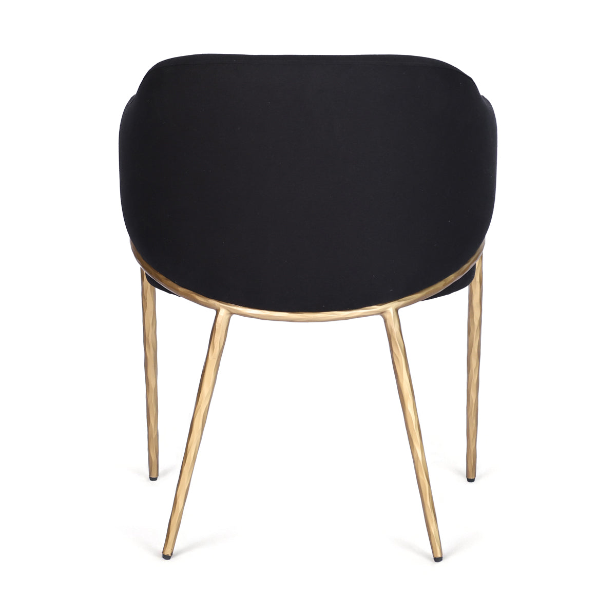 Heston Brass Dining Chair with Arms - Black Linen