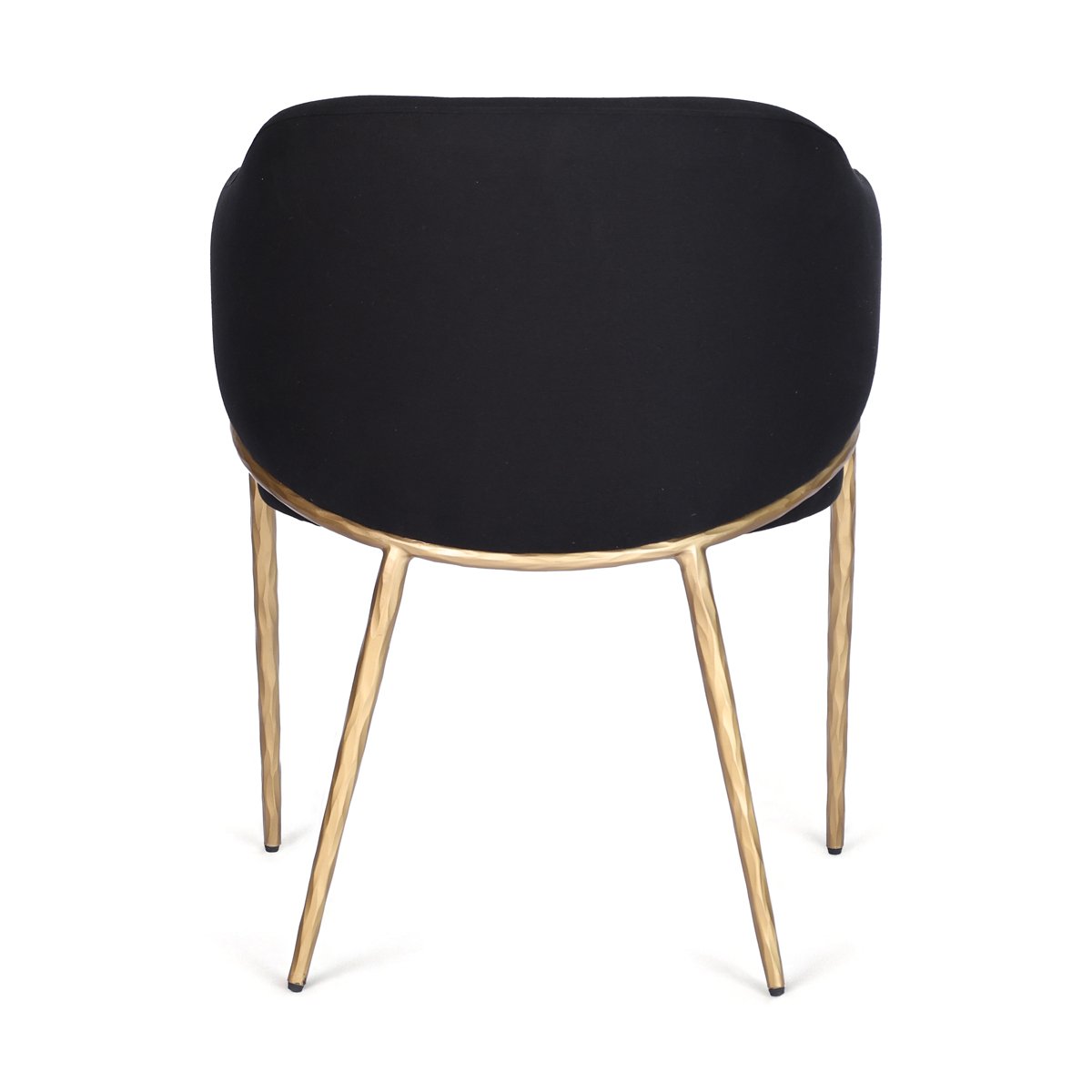 Heston Brass Dining Chair with Arms - Black Linen