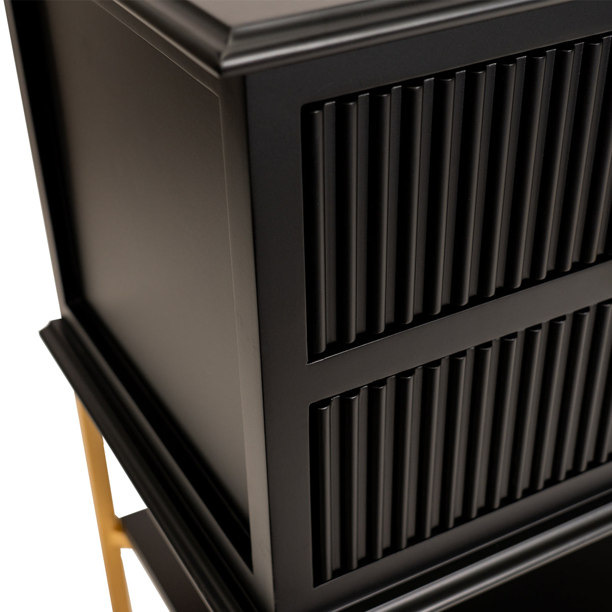 Aimee 76x70cm Bedside Table - Black