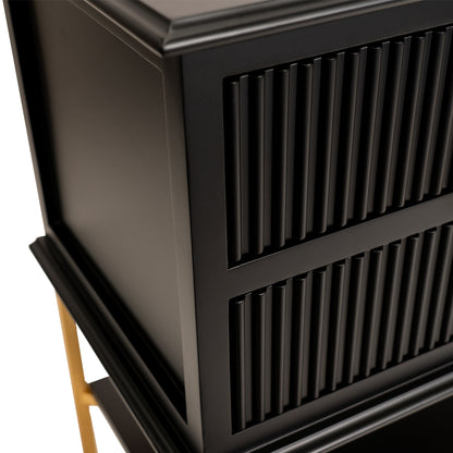 Aimee 76x70cm Bedside Table - Black