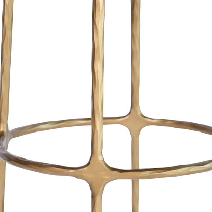 Heston Brass Bar Stool - Natural Linen