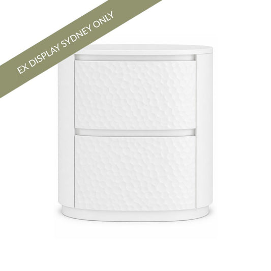 Mikki Bedside Table - Small White - OUTLET NSW