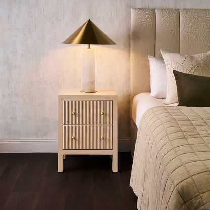 Ariana Bedside Table - Small Beige Set of 2