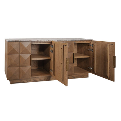 Benedict Walnut Buffet - River Brown Marble