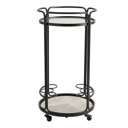 Wentworth Round Bar Cart - Black