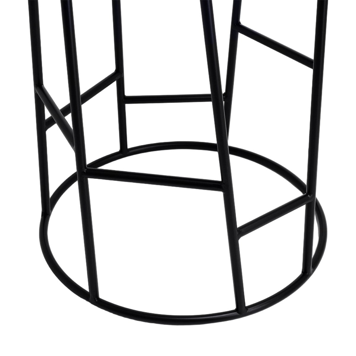 Aiden Black Steel Kitchen Stool - Dark Chocolate Velvet