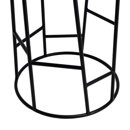 Aiden Black Steel Kitchen Stool - Dark Chocolate Velvet