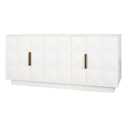 Benedict 170cm White Oak Buffet - White Marble