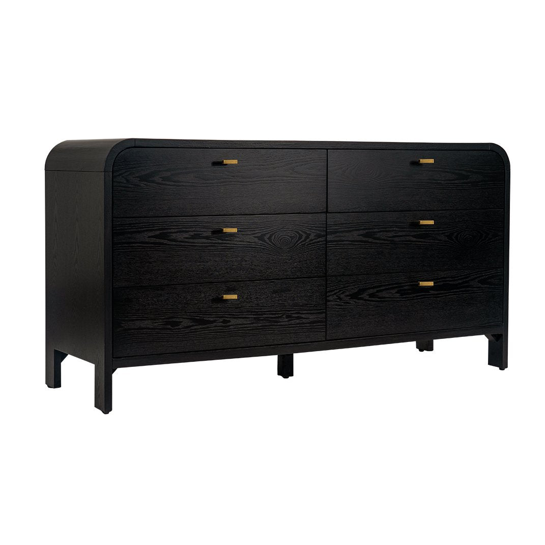 Chisholm 160cm 6 Drawer Chest - Black
