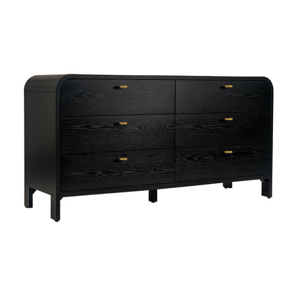 Chisholm 160cm 6 Drawer Chest - Black