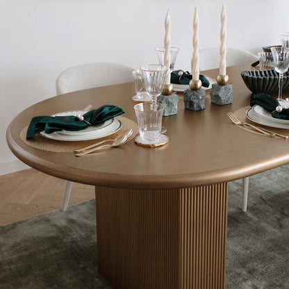 Brunella Oval Dining Table - 2.4m Antique Gold
