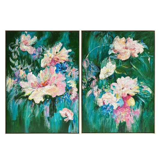 Blooming Set of Two Oil On Canvas Painting