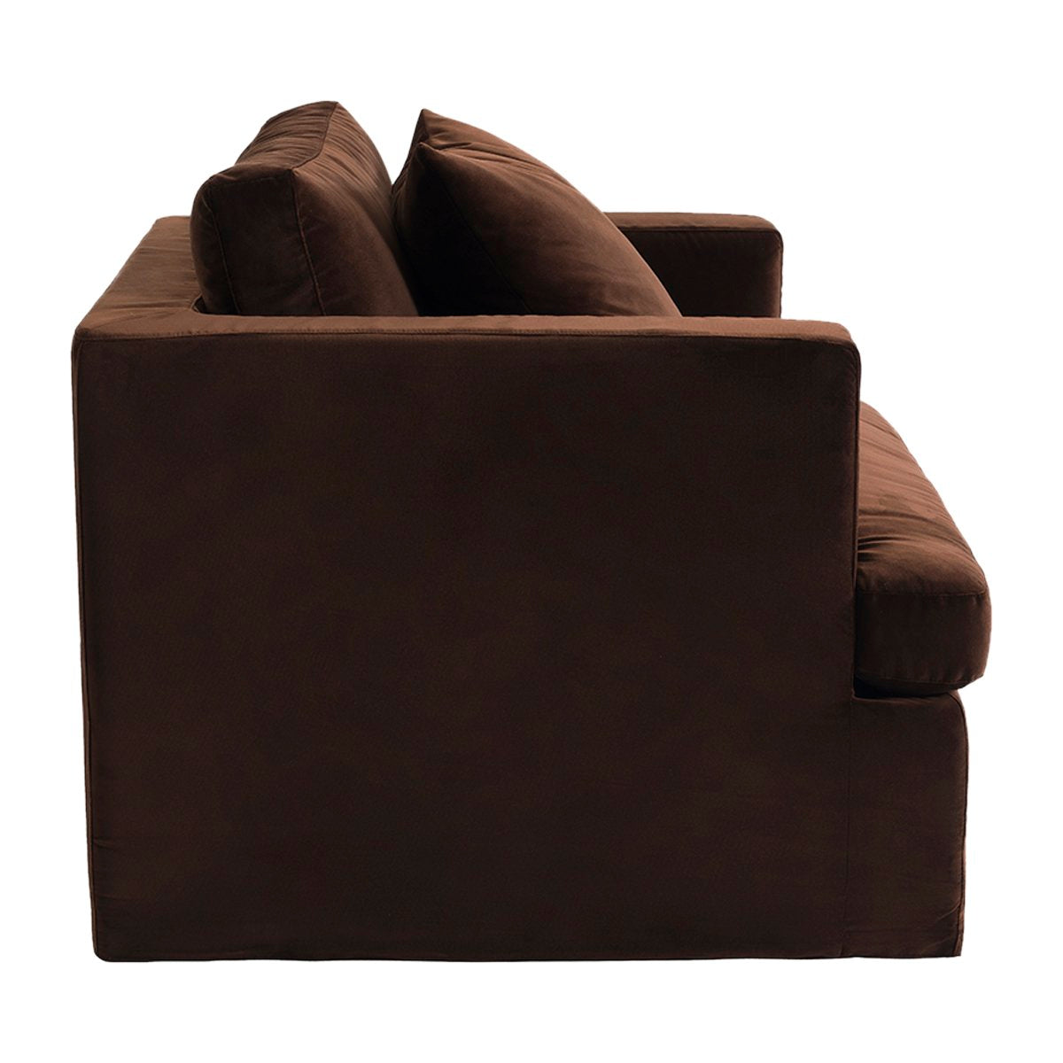 Birkshire Slip Cover Arm Chair - Dark Chocolate Velvet