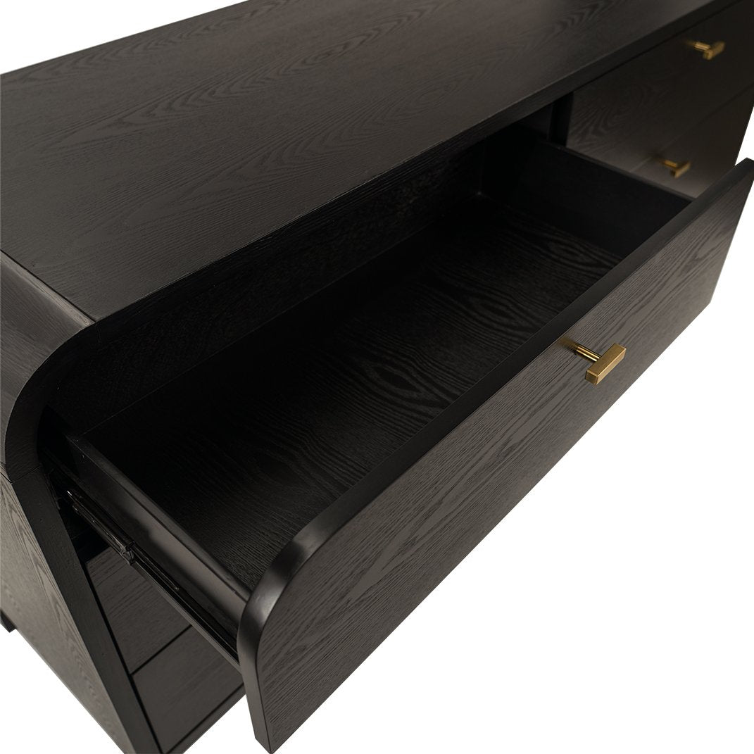 Chisholm 160cm 6 Drawer Chest - Black