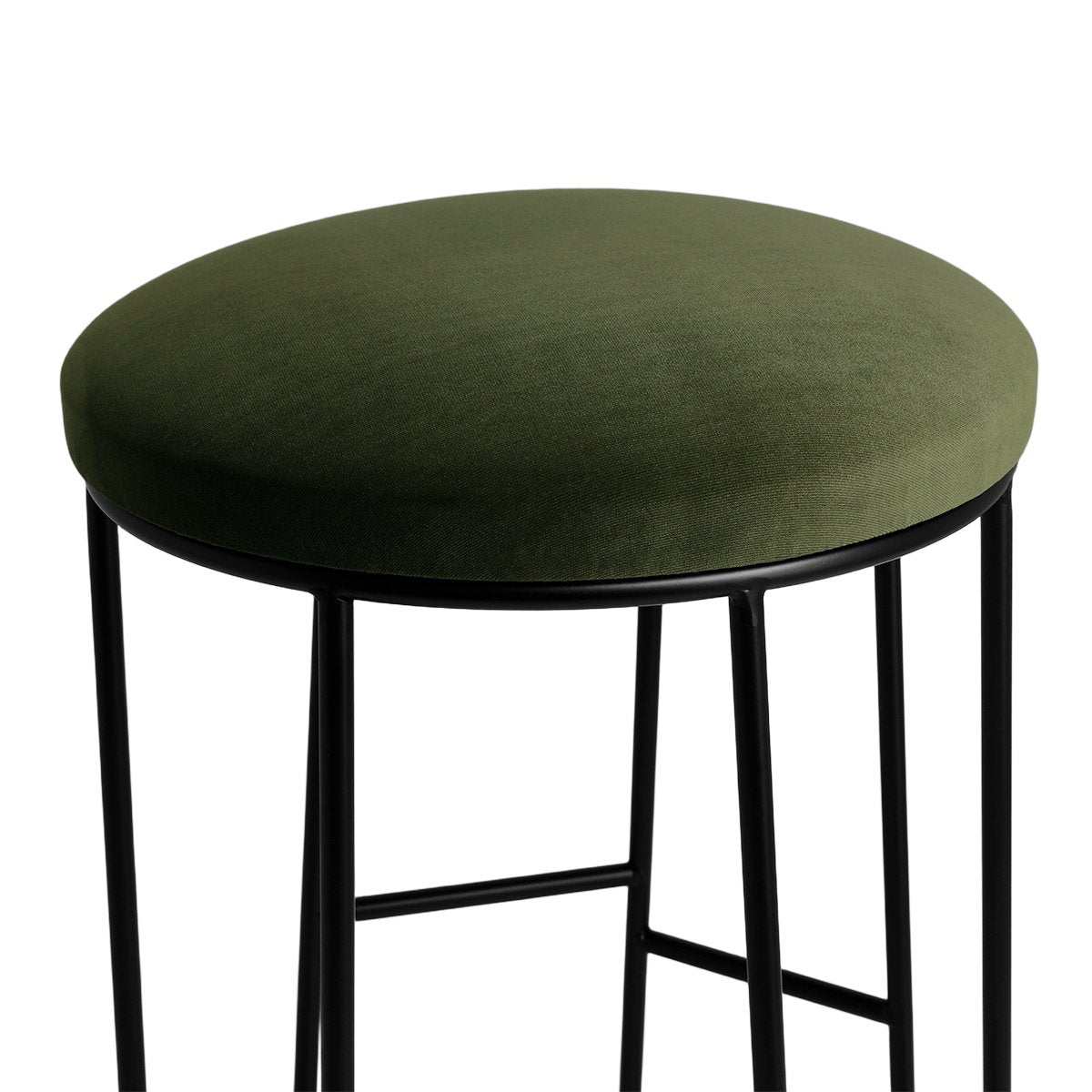 Aiden Black Steel Kitchen Stool - Moss Velvet