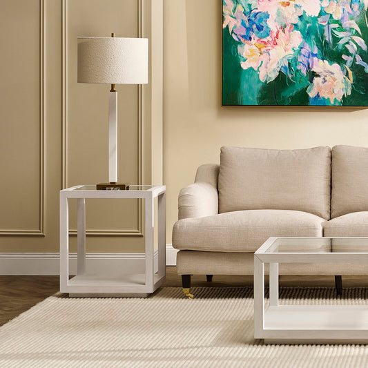 Essex Marble Table Lamp - White