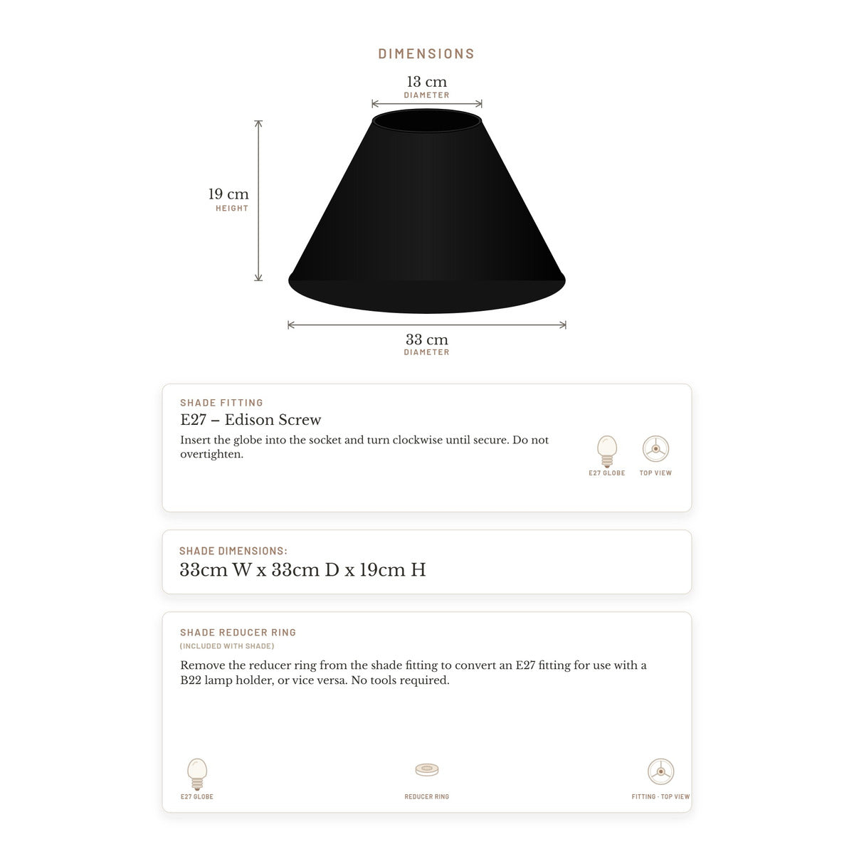 Messina Empire Shade - Small Black - Bulk Buy Qty 5